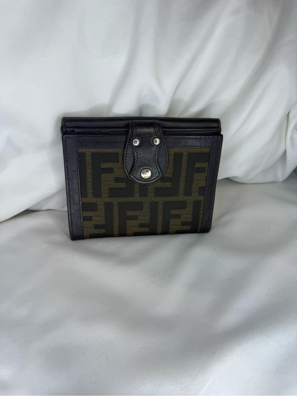Fendi Brown and Black Monogram Bi-Fold Wallet